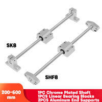 1ชุดรางเชิงเส้น Aci 250285300320400500550มม. Galas Blok SC8UU SK8 Slaid Sesendal SHF8 Aci Suppor untuk CNC 3D