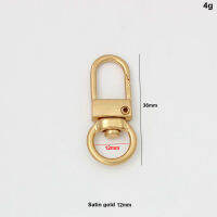 10-50 pieces Satin gold 4 size 12mm 13mm 16mm 19mm wide strap luggage tag metal snap hook clips bag part accessories