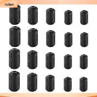 RUHAN 20Pcs หลายขนาด แกนแหวนเฟอร์ไรต์คลิปออน สีดำสีดำ ตัวลดสัญญาณรบกวน RFI EMI มีประโยชน์และดี ตัวกรองส่วนประกอบที่ใช้งานอยู่ สายเคเบิล