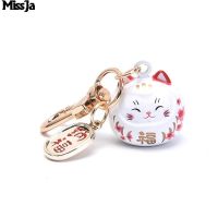 39Styles New Japanese Cute Lucky Cat KeyChains Car Bag Decor Water Sound Bell Pendent Charm