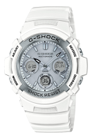 Casio G-Shock นาฬิกาข้อมือผู้ชาย สายเรซิ่น รุ่น AWG-M100SMW,AWG-M100SMW-7A - สีขาว