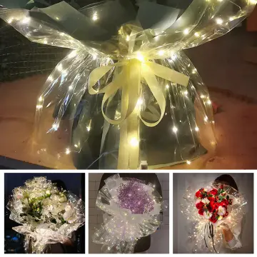 60x60cm Luminous Wrapping Paper Flower Bouquets Packaging Paper With LED  Light DIY Flowers Decoration Florist Supplies Accessory