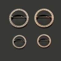 Fashion Hollow Circle Rhinestone Brooch Shawl Clip Scarves Broche Circle Crystal Brooches For Women Gift Accessories