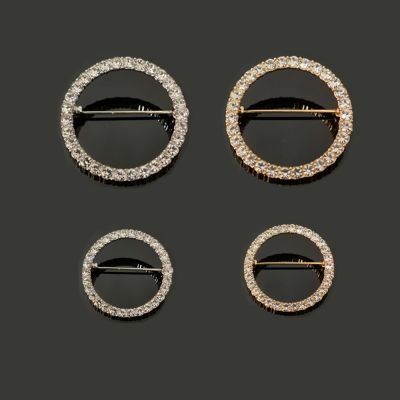 Fashion Hollow Circle Rhinestone Brooch Shawl Clip Scarves Broche Circle Crystal Brooches For Women Gift Accessories