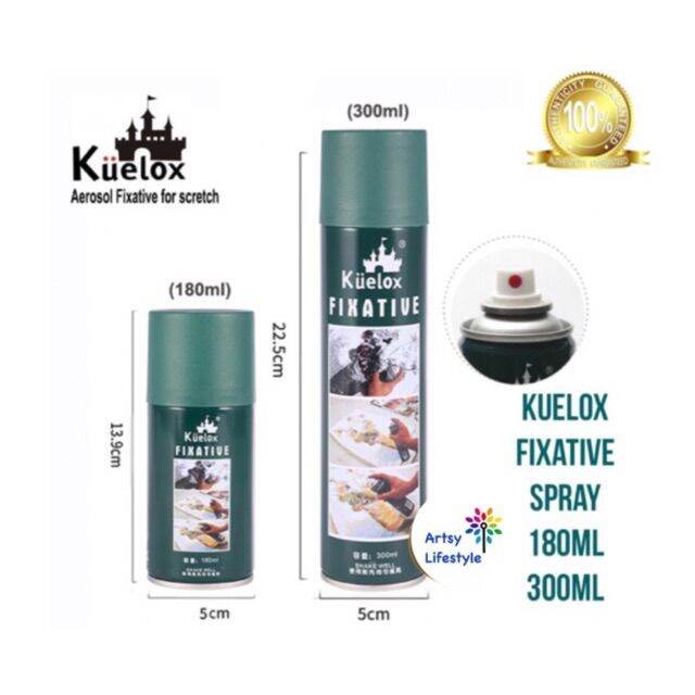 【READY STOCK】 Fixative Kuelox fixative Spray varnish spray Gloss☂