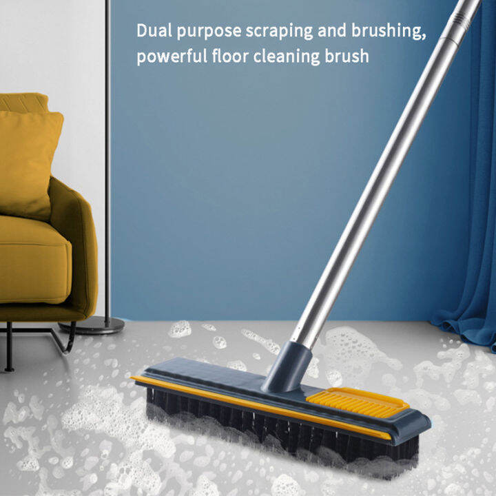 【COD+Manila Stock】Dulcii Bathroom Floor Cleaning Brush 2 in 1 Gap Cleaning Brush Floor Squeegee