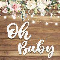 HUIRAN Oh Baby Wooden Letter String Boy Girl Baby Shower Decoraion Birthday Party Décor Gender Reveal Party Wall Sign Supplies