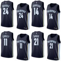 เสื้อคุณภาพสูง เสื้อกีฬาบาสเก็ตบอล NBA Jersey Memphis Grizzlies Johnson Brooks Conley Davis สไตล์คลาสสิก