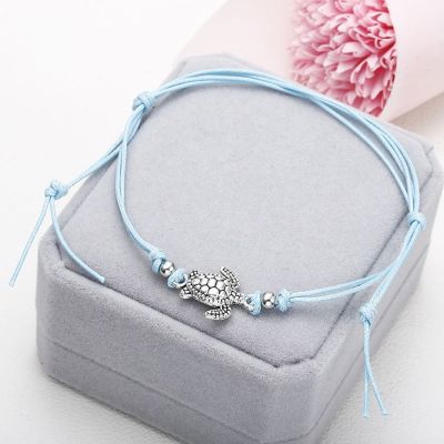 Fashion Turtle Turtle Bracelet Anklet Tricolor Turtle Beach Wax Rope Anklet Girl Ladies Friendship Jewelry