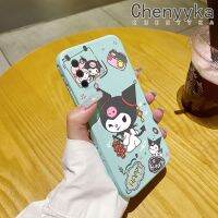 Chenyyyka เคสปลอกสำหรับ Samsung A03s A03ลายการ์ตูนแฮปปี้คุโรมิเคสโทรศัพท์ดีไซน์ใหม่บางแบบสร้างสรรค์เคสป้องกันขอบสี่เหลี่ยมเคสนิ่มเคสปลอกซิลิโคนกันกระแทก