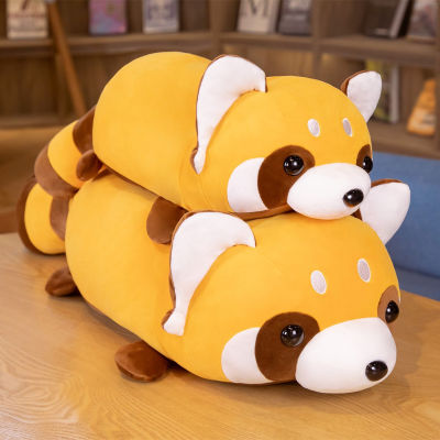 6080cm Kawaii Raccoon Plush Pillow Lovely Toys Soft Stuffed Cotton Animal Cushion Dolls for Kids Baby Christmas Birthday Gifts