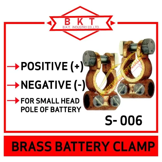 BKT S006 BRASS BATTERY CLAMP / TERMINAL / CAR BATTERY CLAMP (1 PAIR