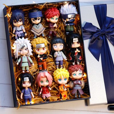 ZZOOI New 12pcs/set Anime Figure Naruto Shippuden Hinata Sasuke Itachi Kakashi Gaara Action Figure Q Version PVC Figures Toys  Gift