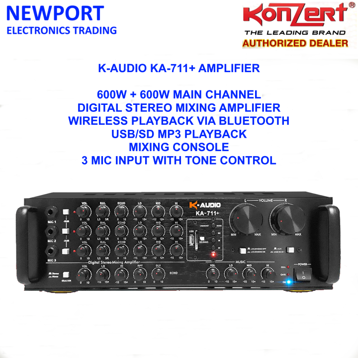 Konzert K Audio KA711+ Digital Mixing Amplifier 600W X 2 with USB, SD