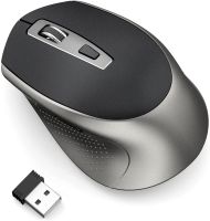 Bluetooth Mouse, Wireless Computer Mouse with 6 Buttons ,5 DPI and USB Receiver,Laptop, Chromebook, PC, Macbook,iPad-Black&amp;Grey