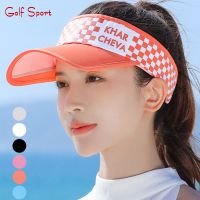 ﹍▪ New golf hat for women empty top hat large brim breathable topless sun protection visor face-covering sports hat