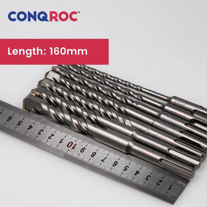 masonry-drill-bits-set-sds-plus-shank-carbide-flat-tip-length-160mm-7-size-diameter-5mm-6mm-8mm-10mm-12mm-14mm-16mm