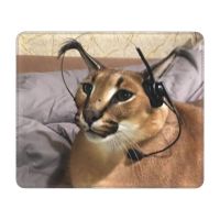 ❃✢ Big Floppa Laptop Mouse Pad Soft Mousepad with Stitched Edges Non-Slip Rubber Funny Caracal Cat Mouse Mat for Gaming