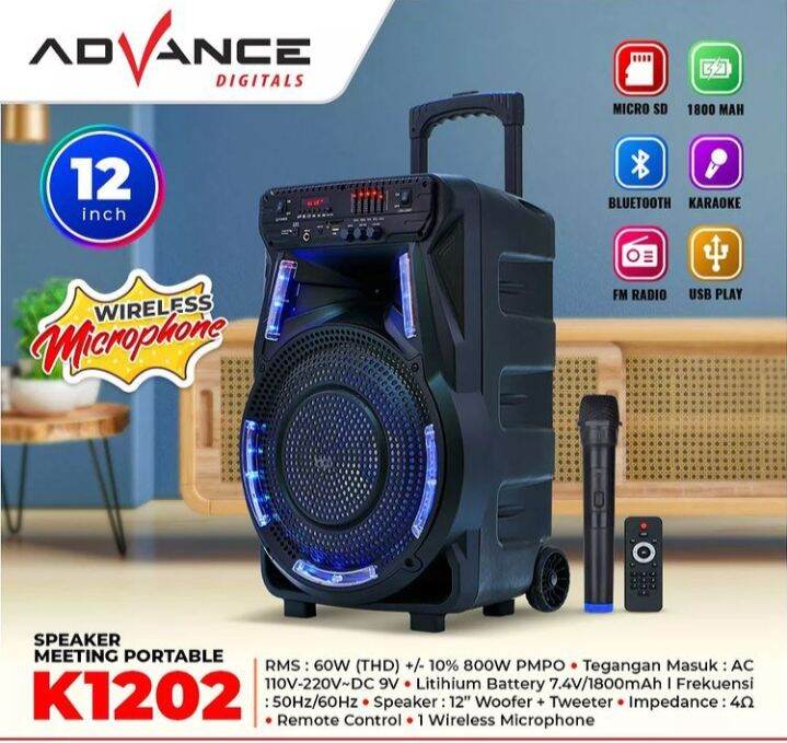 Advance Speaker K 1202 speaker meeting bluetooth jumbo speaker 12 inci