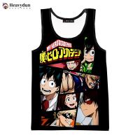 Sando เสื้อยืดกล้ามเนื้อผู้ชาย Sando สำหรับผู้ชาย My Hero Academia เสื้อเสื้อแขนกุดพิมพ์ลาย3มิติเสื้อผ้าผู้ชายเสื้อผ้าสตรีทแวร์ฮาราจุกุฤดูใบไม้ผลิใบไม้ร่วงเสื้อยืดเสื้อขนาดใหญ่เสื้อแขนกุด