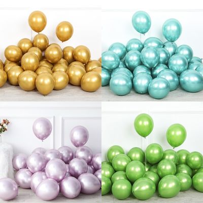 5/12inch New Gold Glossy Hot Pink Metal Pearl Latex Balloons Rose Gold Thick Chrome Metallic Inflatable Air Balls Globos Balloons