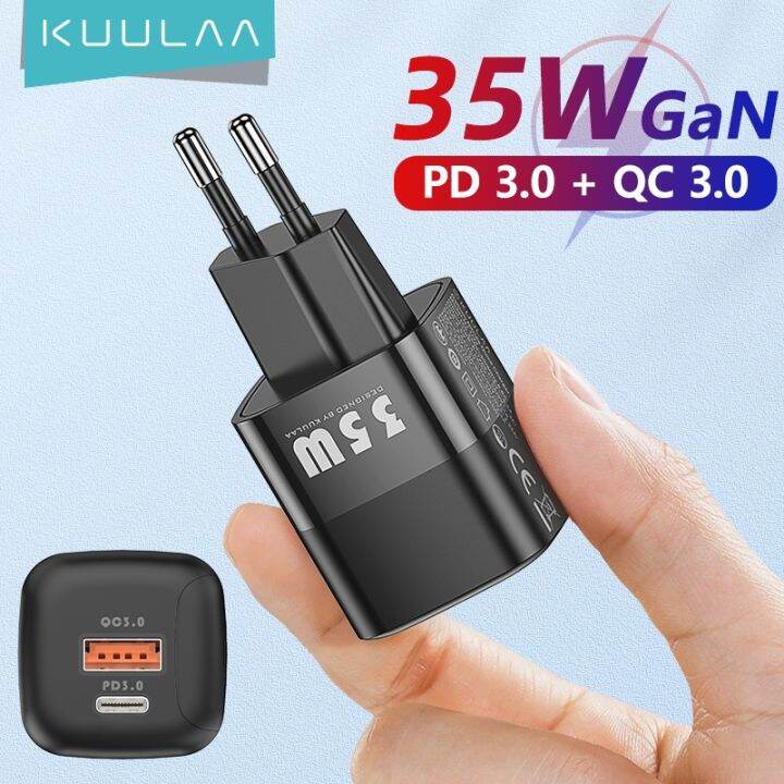 hot-ruxmmmlhj-566-kuulaa-เครื่องชาร์จ-usb-c-35w-gan-type-c-pd-ตัวชาร์จไฟสำหรับ-iphone-เร็ว14-13-12-11-max-pro-xs-8-plus-ipad-mini-ลมสำหรับ-ipad-pro-2022