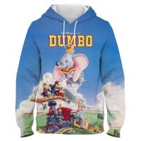 Dumbo-Sudadera con capucha de dibujos animados para niño y mujer, ropa de calle informal con estampado 3D de la película de Disney, Primavera