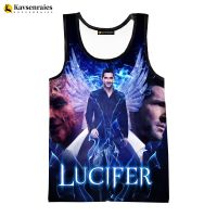 Camisetas sin mangas con estampado 3D de Lucifer para hombres y mujeres, ropa de calle Harajuku de manga corta informal, Tops sin mangas de gran tamaño, moda de verano