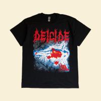 การออกแบบเดิมเสื้อยืด Kaos Band DEICIDE - ONCE UPON A CROSS Official ของแท้