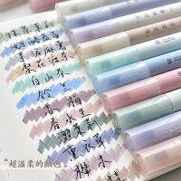 4pcs/set Simplicity Paint Marker Retro Chinese Solid Color Paint Marker Double Head Low Saturation Marker Art Scrapbook Supplies