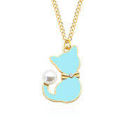 Foreign Clavicle Cat New Necklace Creative Dripping Trade Color And American