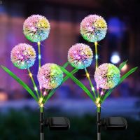 ▼Dandelion ไฟสวนกลางแจ้งกันน้ำ Led ดอกไม้พลังงานแสงอาทิตย์ Stakes Light Pathway Yard Patio Villa