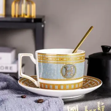 Gold Inlay Bone China Tea Set Europe Ceramic Coffee Set Porcelain