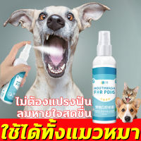 ?แนะนำโดยสัตวแพทย์? สารสกัดสมุนไพร ไม่ผสมน้ำตาล น้ำยาดับกลิ่นปากแมว 100ml ดับกลิ่นปากสัตว์เลี้ยง น้ำยาดับกลิ่นปากสุนัข กำจัดหินปูนฟัน สัตว์เลี้ยง กลิ่นปาก ดับกลิ่นปากแมว ยารักษาแผลในปากแมว แมวปากเหม็น ดับกลิ่นปากหมา สุนัขปากเหม็น สเปรย์ดับกลิ่นปากสุนัข