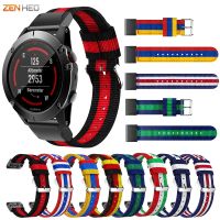 20mm/22mm/26mm Watchband nylonowy pasek dla Garmin Fenix 5 5X 5S Plus/Fenix 6 6S 6X /3 HR/Forerunner 935 Watch Band