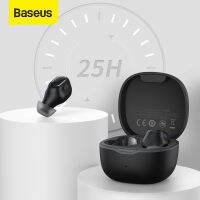 Baseus TWS หูฟังไร้สายบลูทูธ 5.3 สำหรับเล่นเกม WM01 WM02 หูฟังตัดเสียงรบกวนการออกแบบที่กะทัดรัดน่ารักเข้ากันได้