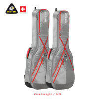 Ritter RGP8 (Silver Grey/Racing Red) กระเป๋ากีตาร์โปร่ง บุนวมกันกระแทก กันละอองน้ำ มีหมอนรองคอ สีแดงเงิน