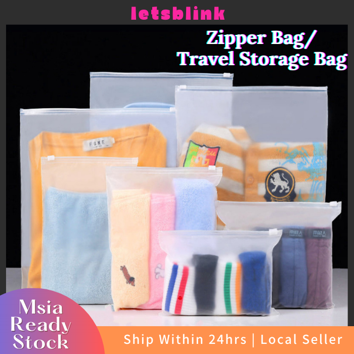 Zip Lock Plastic Bag with Double Matte Zip Travel Bag Zipper Bag