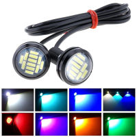 2ชิ้น23มมตาเหยี่ยวพลังงานสูง4014 12SMD 12โวลต์รถตัดหมอก DRL หลอดไฟสำรองข้อมูลย้อนกลับสัญญาณที่จอดรถ