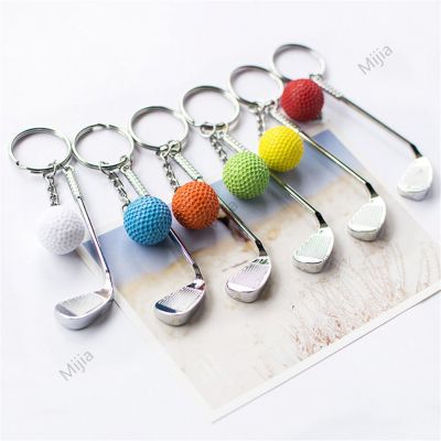 Creative Golf Ball Pendant Keychain Cute Mini Metal Keyring Bag Decoration Sports Lovers Club Birthday Elder Gift Key Chains
