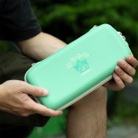 Leaf House Green Storage Bag for Nintendo Switch Travel Carry Case NS Switch Protective Shell Hard Cover with Thumb Grip Cap Cases Covers