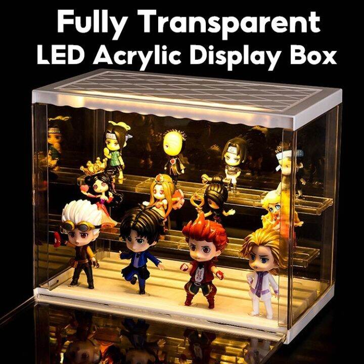 Led Fully Transparent Acrylic Display Case Blind Box Lego Popmart