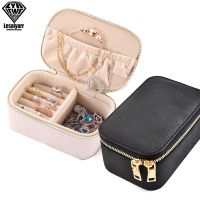 Portable Travel Jewelry Organizer Box PU Leather Jewellery Storage Pouch for Rings Earrings Mini Zipper Case Bracelet Bag