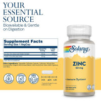 Solaray, Zinc, 50 mg, 100 VegCap