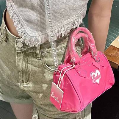 Barbie Girl Bright Face Shoulder Bag Women Handbag Crossbody Bag Solid Color Fashion Large Capacity Personality