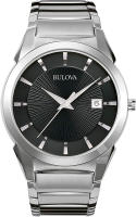 Bulova Classic Quartz Mens Watch, Stainless Steel, Silver-Tone Silver Tone/ Black