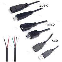 1M USB Type A Male Female Type C Micro Connector 2Pin 4pin core Power Supply Cable Extension Adapter repair welding Wire DIY YB1TH