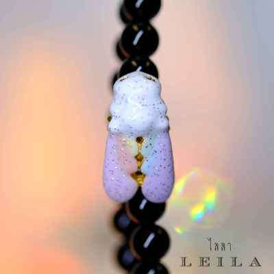 Leila Amulets แมลงภู่คำ ตาเพชร รุ่นบังเกิดทรัพย์ Baby Leila Collection สีพาสเทล (พร้อมกำไลหินฟรีตามรูป)