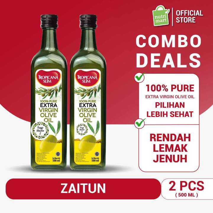 Twin Pack Tropicana Slim Extra Virgin Olive Oil 500ml Minyak Goreng