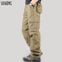 Suikone Mens Cotton Casual Military Army Cargo Camo Combat Work Pants with 6 Pocket